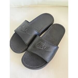 Nike Mens Benassi JDI Slides 8 Black Slides Slip On Beach Travel